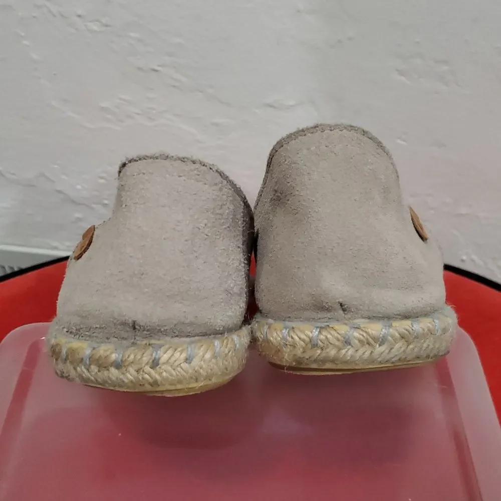 Verbenas Carmen Suede Espadrille Flats In Grey Size 41 Or 10